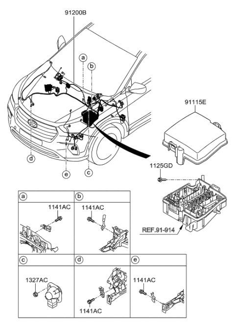 2019 Hyundai Santa Fe XL Wiring Assembly-Front Diagram for 91310-B8660