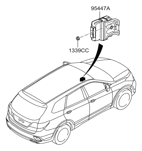 2019 Hyundai Santa Fe XL ECU-4WD Diagram for 95447-3B720