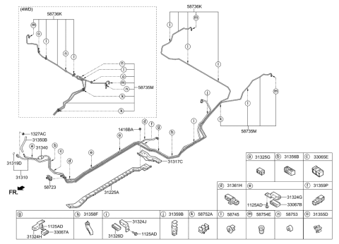 2019 Hyundai Santa Fe XL Fuel Line Diagram