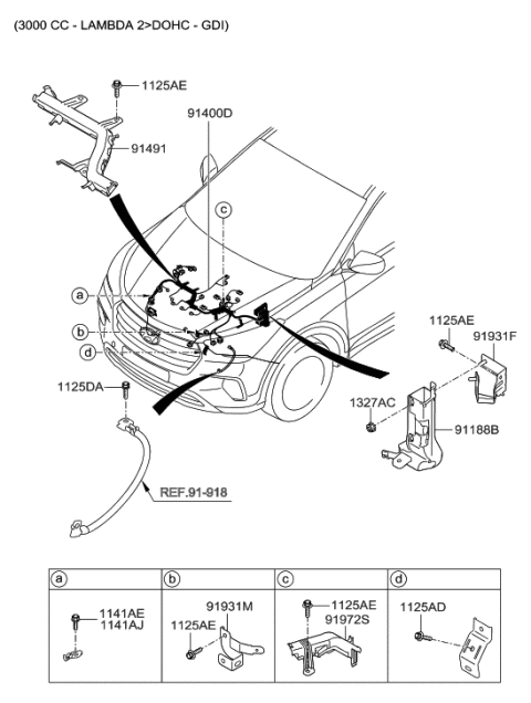 2017 Hyundai Sonata Bracket-Wiring Mounting Diagram for 91931-2W020