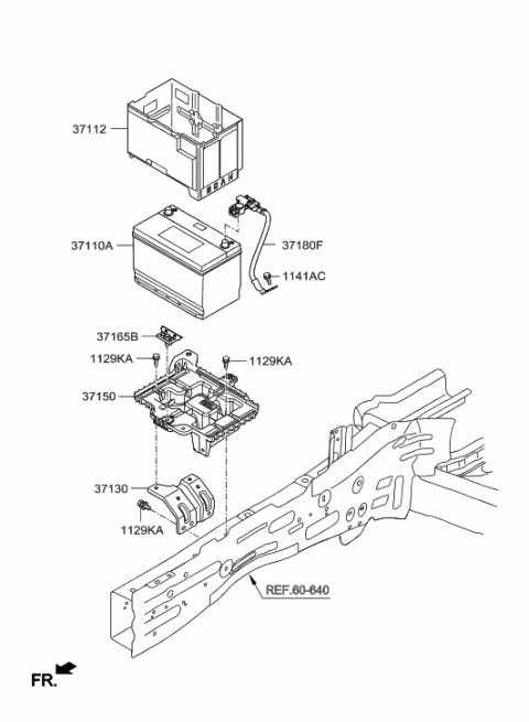 2016 Hyundai Sonata Battery Sensor Assembly Diagram for 37180-B8510