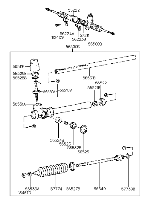 1991 Hyundai Scoupe Manual Steering Gear Box Diagram