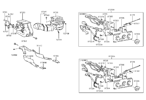 1993 Hyundai Scoupe Heater System-Control & Duct Diagram