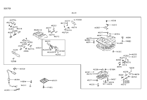 1992 Hyundai Scoupe Transmission Valve Body Diagram 2