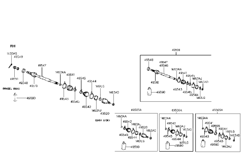 1990 Hyundai Scoupe Drive Shaft (-93MY) Diagram 1