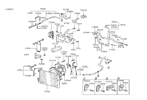 1992 Hyundai Scoupe A/C System-Cooler Line(-92MY) Diagram 1