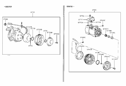 2005 Hyundai Santa Fe PULLEY Assembly-Air Conditioning Compressor Diagram for 97643-28150