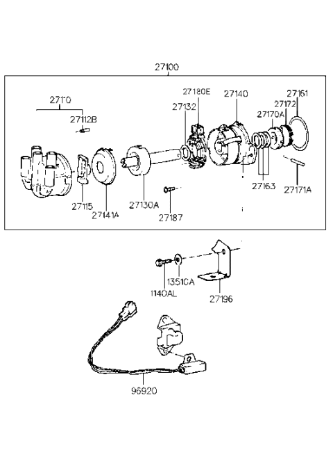 2006 Hyundai Santa Fe Rotor Assembly-Distributor Diagram for 27131-32810