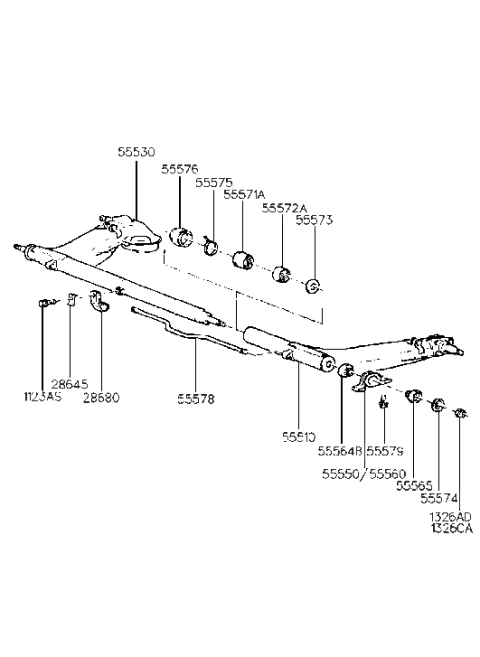 1991 Hyundai Scoupe Bar-Rear Stabilizer Diagram for 55578-23100