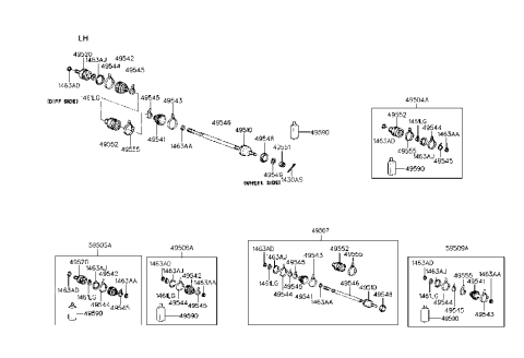 1993 Hyundai Scoupe Drive Shaft (-93MY) Diagram 3