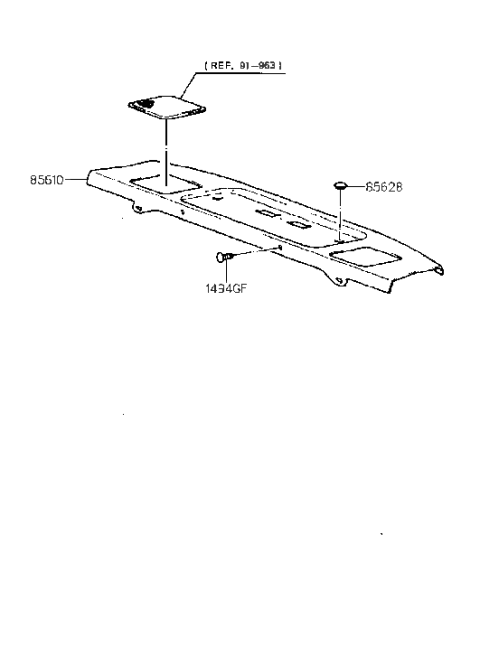 1992 Hyundai Scoupe Trim Assembly-Package Tray Diagram for 85610-23501-AQ