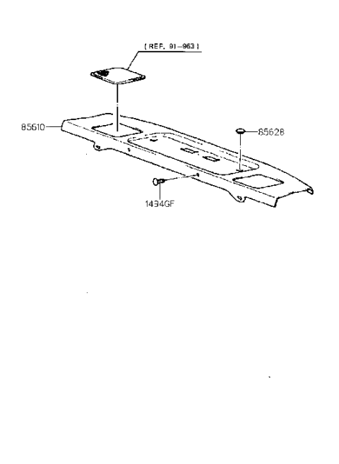 1993 Hyundai Scoupe Rear Package Tray Diagram