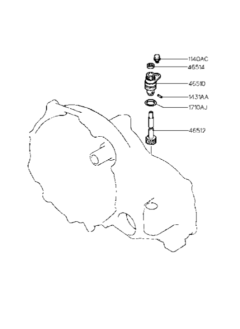 1993 Hyundai Scoupe Speedometer Driven Gear (MTA) Diagram