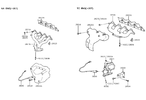 1994 Hyundai Scoupe Exhaust Manifold (G4DJ) Diagram 2
