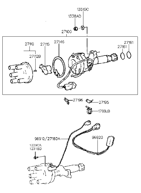 1991 Hyundai Scoupe Distributor Diagram 1