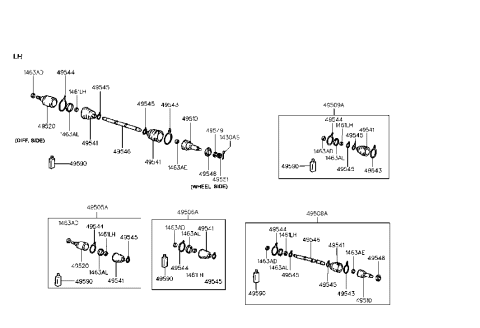 1993 Hyundai Scoupe Drive Shaft (-93MY) Diagram 4