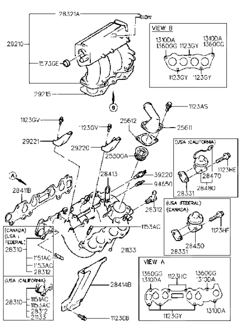 1991 Hyundai Scoupe Bolt Diagram for 11231-10201