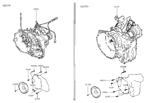 1994 Hyundai Scoupe Transaxle Assy-Auto Diagram