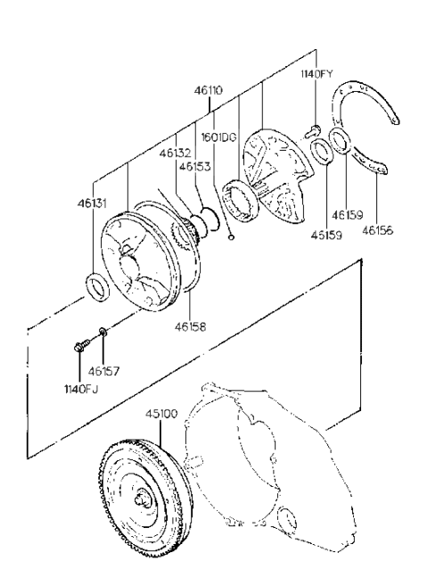 1993 Hyundai Scoupe Oil Pump & TQ/Conv-Auto Diagram