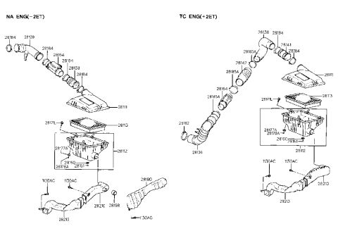 1993 Hyundai Scoupe Air Cleaner Diagram 2