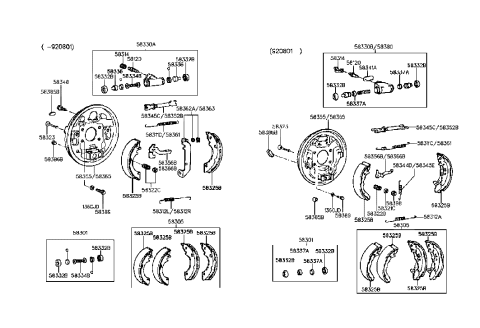 1990 Hyundai Scoupe Rear Wheel Brake Diagram