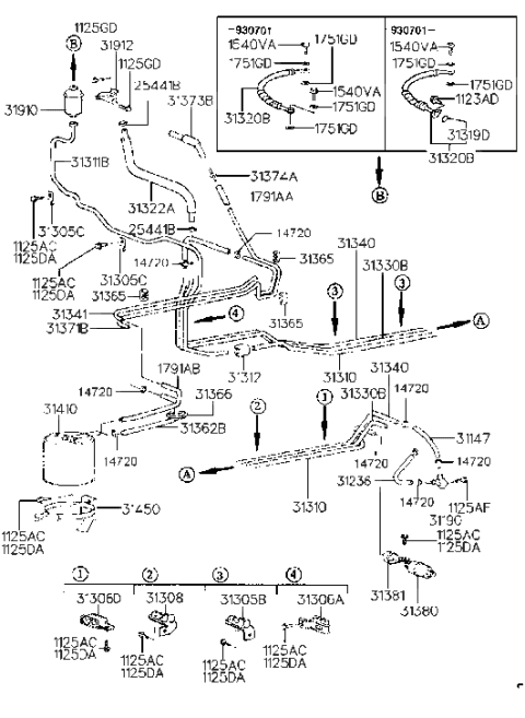 1992 Hyundai Scoupe Holder Assembly-Canister Diagram for 31355-23500