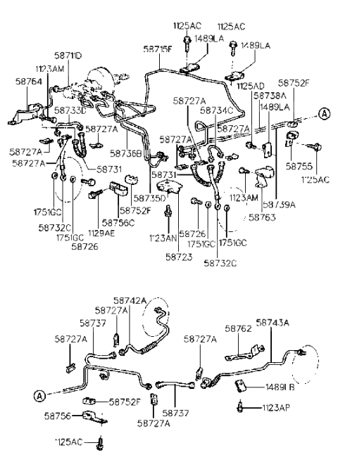 1994 Hyundai Scoupe Brake Fluid Lines Diagram 1