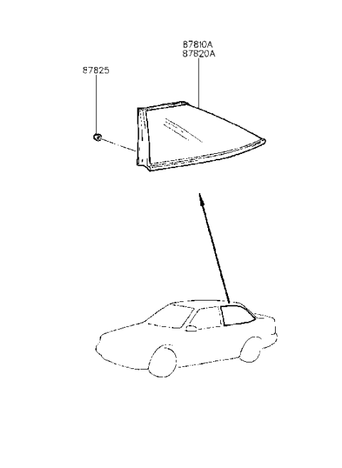 1992 Hyundai Scoupe Quarter Fixed Glass Diagram