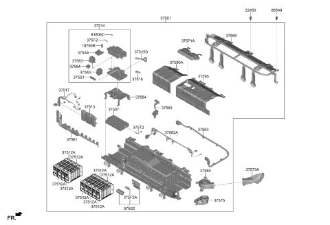 2020 Hyundai Sonata Hybrid High Voltage Battery System Diagram