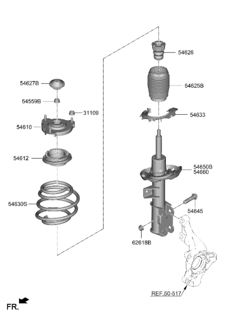 2021 Hyundai Sonata Hybrid Spring-FR Diagram for 54630-L5200