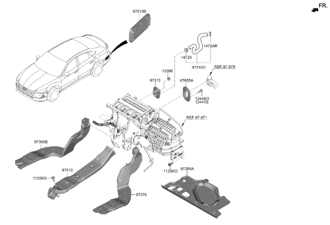 2022 Hyundai Sonata Hybrid Heater System-Duct & Hose Diagram