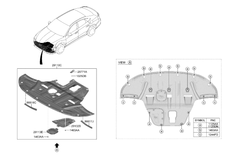 2020 Hyundai Sonata Hybrid DEFLECTOR-FR Wheel,RH Diagram for 86818-L5000