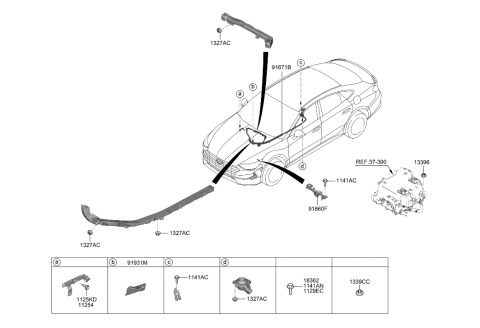 2021 Hyundai Sonata Hybrid Wiring Assembly-T/M Gnd Diagram for 91862-L5010