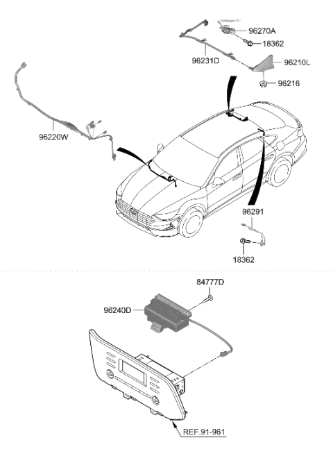 2021 Hyundai Sonata Hybrid Antenna Diagram