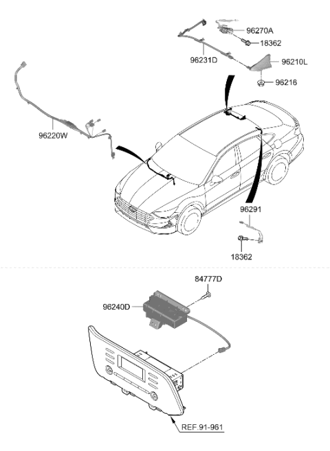 2023 Hyundai Sonata Hybrid Antenna Diagram
