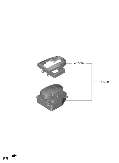 2022 Hyundai Sonata Hybrid Lever Complete-Shift By Wire Diagram for 467W0-L5100-SSW