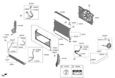 2021 Hyundai Sonata Hybrid Dam-Air Diagram for 29150-L5000