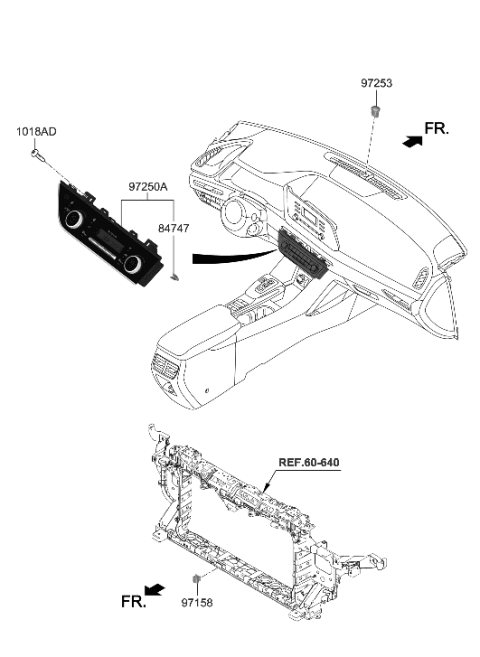 2006 Hyundai Accent CONTROL ASSY-HEATER Diagram for 97250-L5200-SSW