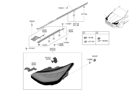 2021 Hyundai Sonata Hybrid Head Lamp Diagram