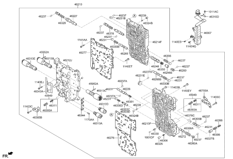 2023 Hyundai Sonata Hybrid Transmission Valve Body Diagram