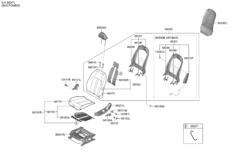 2021 Hyundai Sonata Hybrid Front Seat Diagram 3