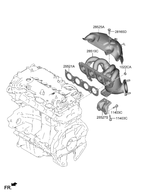 2007 Hyundai Accent Manifold Catalytic Assy-Exh Diagram for 28510-2J150