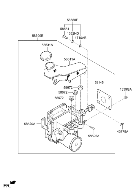 2021 Hyundai Sonata Hybrid Integrated Electric Booster Diagram for 58500-L5200