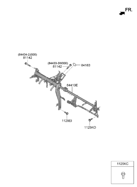 2020 Hyundai Sonata Hybrid Crash Pad Diagram 2