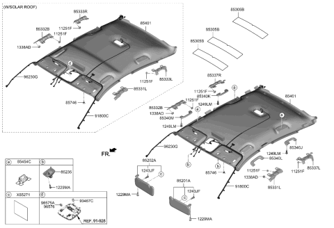 2022 Hyundai Sonata Hybrid Sun Visor Assembly, Left Diagram for 85210-L0020-MMH