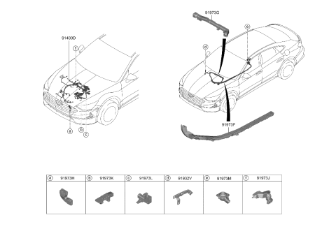 2022 Hyundai Sonata Hybrid Wiring Assembly-Control Diagram for 91400-L5040