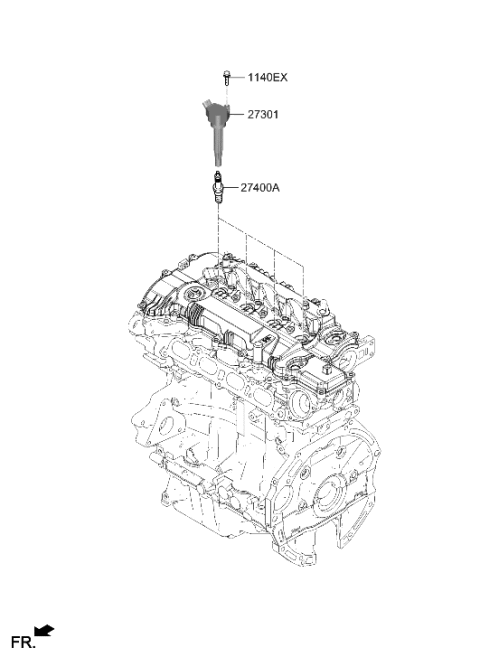 2023 Hyundai Sonata Hybrid Spark Plug & Cable Diagram
