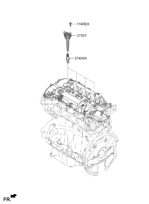 2020 Hyundai Sonata Hybrid Spark Plug & Cable Diagram