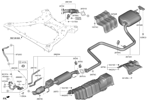 2020 Hyundai Sonata Hybrid Gasket-Exhaust Pipe Diagram for 28751-D4350