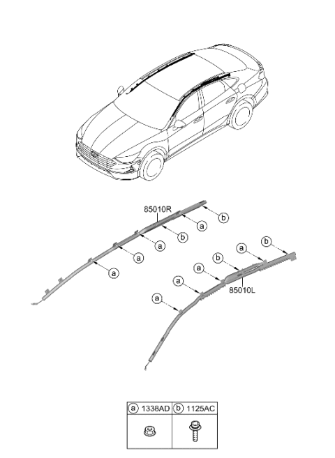 2006 Hyundai Accent Curtain Air Bag Module,LH Diagram for 80410-L1000